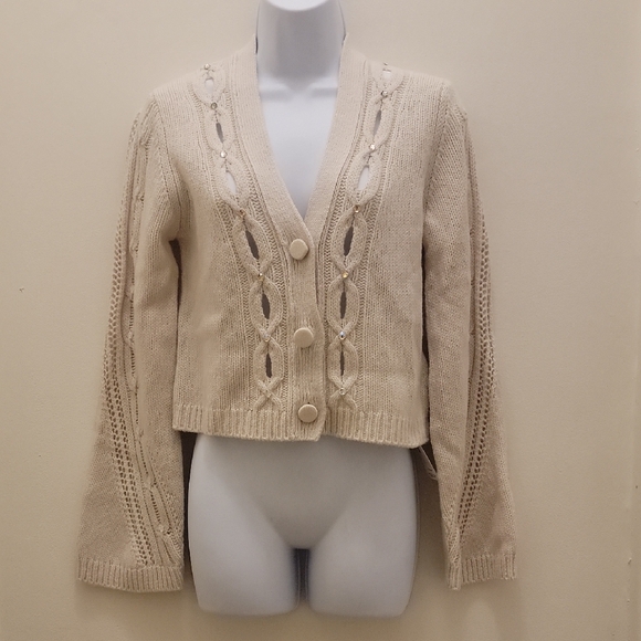 Zadig & Voltaire Sweaters - Zadig & Voltaire Beige Knit Cardigan Sweater